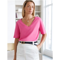 Футболка из 100% хлопка с V-образным вырезом