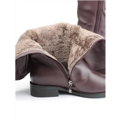 02-FI919-2M BROWN Сапоги зимние женские (натуральная кожа, натуральный мех)