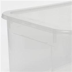 Ящик для хранения «Кристалл XS Plus», 16 л, 38,9×27,5×21,5 см, с крышкой, прозрачный