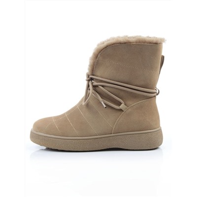 04-PAL271-3Z GREEN/SANDY Ботинки зимние женские (натуральная замша, 100% шерсть, натуральный мех)