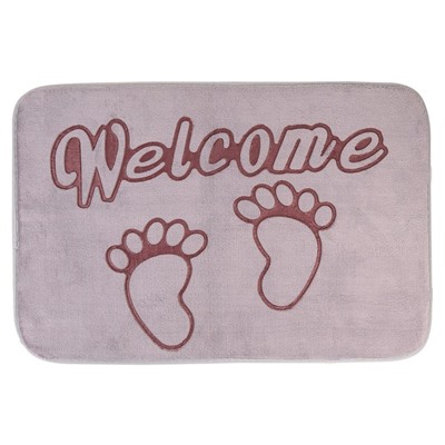Коврик «Welcome следы», 40×60 см, цвет серый