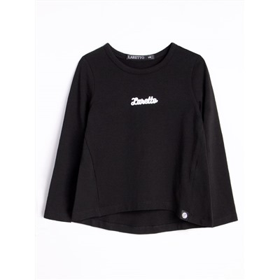 Фуфайка (футболка) с длинным рукавом+Брюки (легинсы), Black