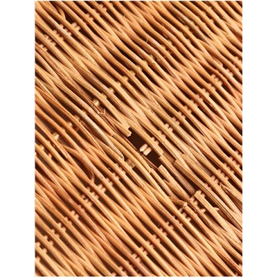 Корзинка прямоугольная с крышкой и тканевым подкладом, 33×22×15 см, ротанг
