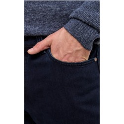 Джинсы мужские утепленные флисом  P121-0152W d.blue