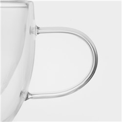 Кружка с двойными стенками Magistro «Дуо», 200 мл, 12×8.5×7.5, стекло