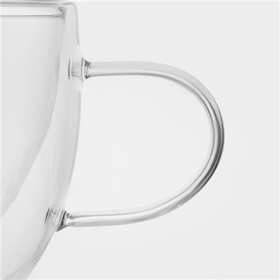 Кружка с двойными стенками Magistro «Дуо», 200 мл, 12×8.5×7.5, стекло