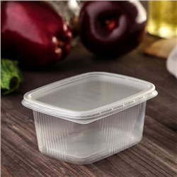 Контейнер одноразовый с крышкой, пластик, набор 10 шт., 250 мл, 10.8×8.2×4.6 см, прозрачный