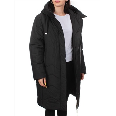 1135 BLACK Пальто зимнее облегченное женское (холлофайбер 150 гр.)