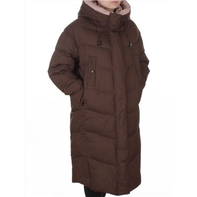 8867 BROWN Пальто зимнее женское (200 гр. холлофайбер)