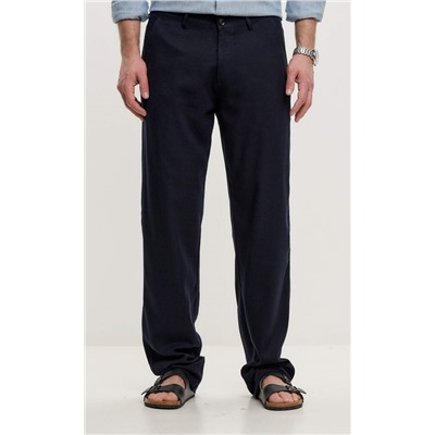 Брюки лен F511-0851 navy