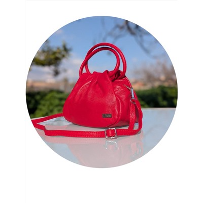 Итальянская сумка из натуральной кожи от AB Zapatos PELLE · LUX Rojo