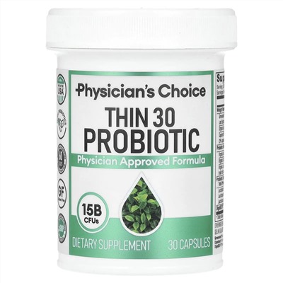 Physician's Choice, Тонкий 30 пробиотиков, 15 млрд КОЕ, 30 капсул