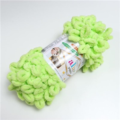 Плюшевая пряжа для вязания руками ALIZE, Puffy, 100 % микрополиэстер, 9 м/100 г, (41 фисташковый)