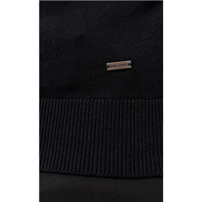 Джемпер мужской с отложным воротником и планкой на пуговицах F221-15-22021 чёрный