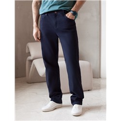 Брюки regular fit со средней посадкой из плотного хлопка с эластаном