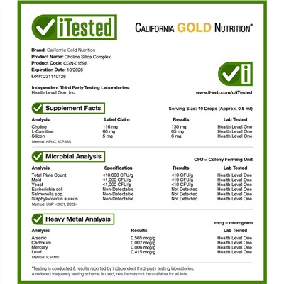 California Gold Nutrition, холиновый и кремниевый комплекс, биологически доступный коллаген для поддержки волос, кожи и ногтей, 60 мл (2 жидк. унции)