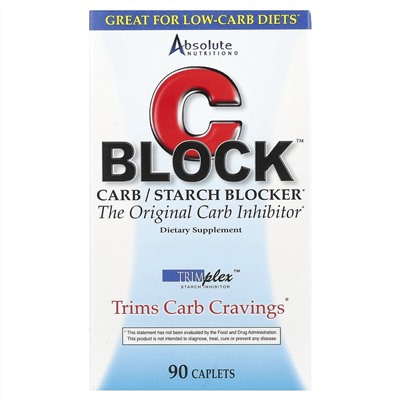 Absolute Nutrition, CBlock ™, блокатор углеводов и крахмала, 90 капсул