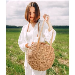 Сумка женская SL Home, ручное плетение, хлопок, длина ручек 30 см, 45×43 см