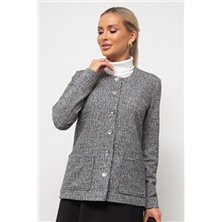 Жакет трикотажный тёмно-серый с накладными карманами Сьюзи №1