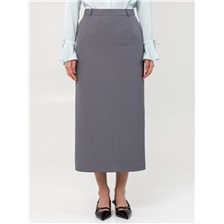 Юбка тёмно-серая в полоску с карманами
