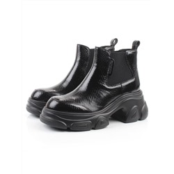 01-H23B-40AA BLACK Ботинки демисезонные женские (натуральная кожа, байка)