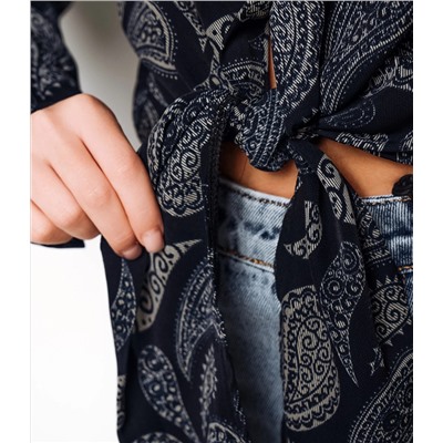 Блуза #КТ2580 (1)-1, тёмно-синий