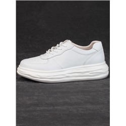05-PDD181-1 WHITE Кроссовки женские (натуральная кожа)