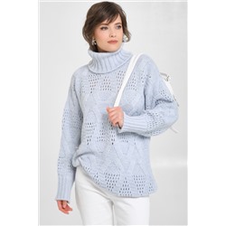 Свитер вязаный голубой