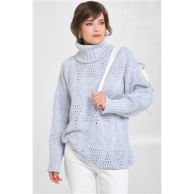 Свитер вязаный голубой