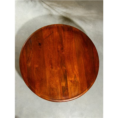 Стол журнальный, 90×90×25 см, манговое дерево, коричневый