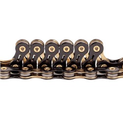 Велосипедная цепь SUMC 12 speed SX12SL Black Gold 1/2"x11/128" 126L суперлайт 244 г (SHIMANO M9100 / KMC DLXC12) ГОСТ 30442-97 ISO 9633 /уп 25/
