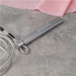 Cкакалка скоростная Woohooo Tempesta Hard Pro / длина 4.5mm/3m, ручки 1.8х15.8 см  / Вес 240g / Silver / уп48