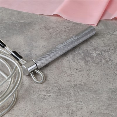 Cкакалка скоростная Woohooo Tempesta Hard Pro / длина 4.5mm/3m, ручки 1.8х15.8 см  / Вес 240g / Silver / уп48