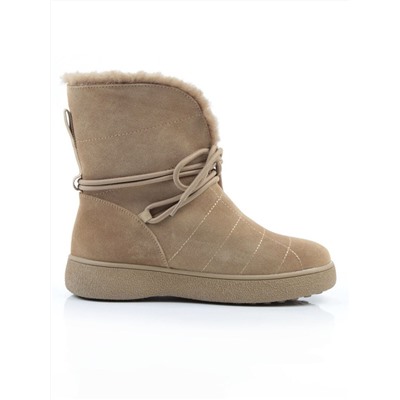 04-PAL271-3Z GREEN/SANDY Ботинки зимние женские (натуральная замша, 100% шерсть, натуральный мех)