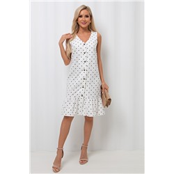 Сарафан льняное белого цвета в горошек Мэг №3