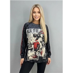 Лонгслив OVER SIZE (велюр)