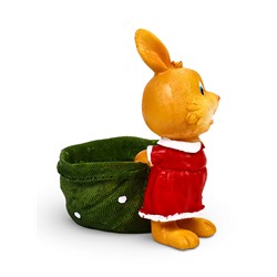 Декоративное кашпо для цветов «Зайка с мешком», 300 мл, 13×10×15 см, полистоун, Greengo