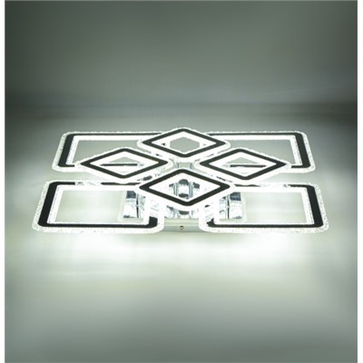 Стационарный светильник / LED-люстра потолочная. Цвет: хром (452W / 630*630*120)" / LED white + yellow3000K~6500K / K26025Cr/4+4 / уп 1