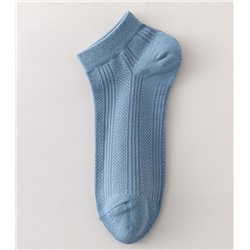 Короткие носки р.40-45 "Перфорация Полоски" Сине-серые