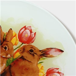 Десертная тарелка Доляна «Акварель», d=20 см, стекло, прозрачная