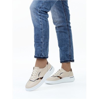 03-C930-2A BEIGE Полуботинки спортивные женские (натуральная кожа)