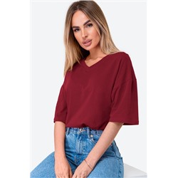 Женская футболка оверсайз с V-вырезом Happyfox