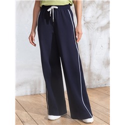 Прямые брюки с лампасами из эластичного футера двухнитки без начеса