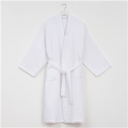 Халат вафельный женский удлинённый «Этель» Boho, размер 50-52, белый, хлопок, 290 г/м²