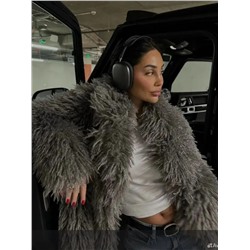 Шуба серая длинная