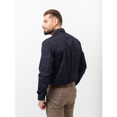 007J Мужская рубашка JenTa темно-синий