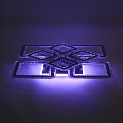 Стационарный светильник / LED-люстра потолочная. Цвет: хром (452W / 630*630*120)" / LED white + yellow3000K~6500K / K26025Cr/4+4 / уп 1