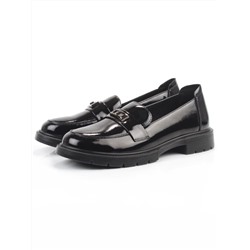 03-PDHL243-1 BLACK Лоферы женские (натуральная кожа)