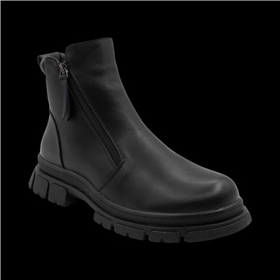 Ботинки на меху M1027-1D черные п/п