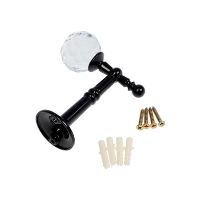 Крючок - держатель для штор на стену CAPPIO KS043, металлический, черный, 2 шт.